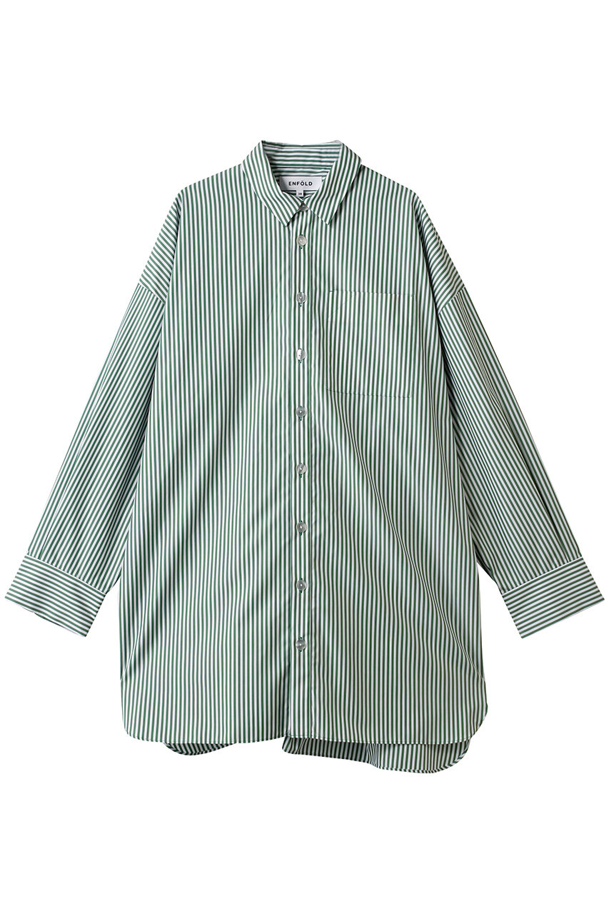 ENFOLD TUCK BIG SHIRT/シャツ (グリーン, 38) エンフォルド ELLE SHOP ENFOLD TUCK BIG SHIRT/シャツ (グリーン, 38) エンフォルド ELLE SHOP