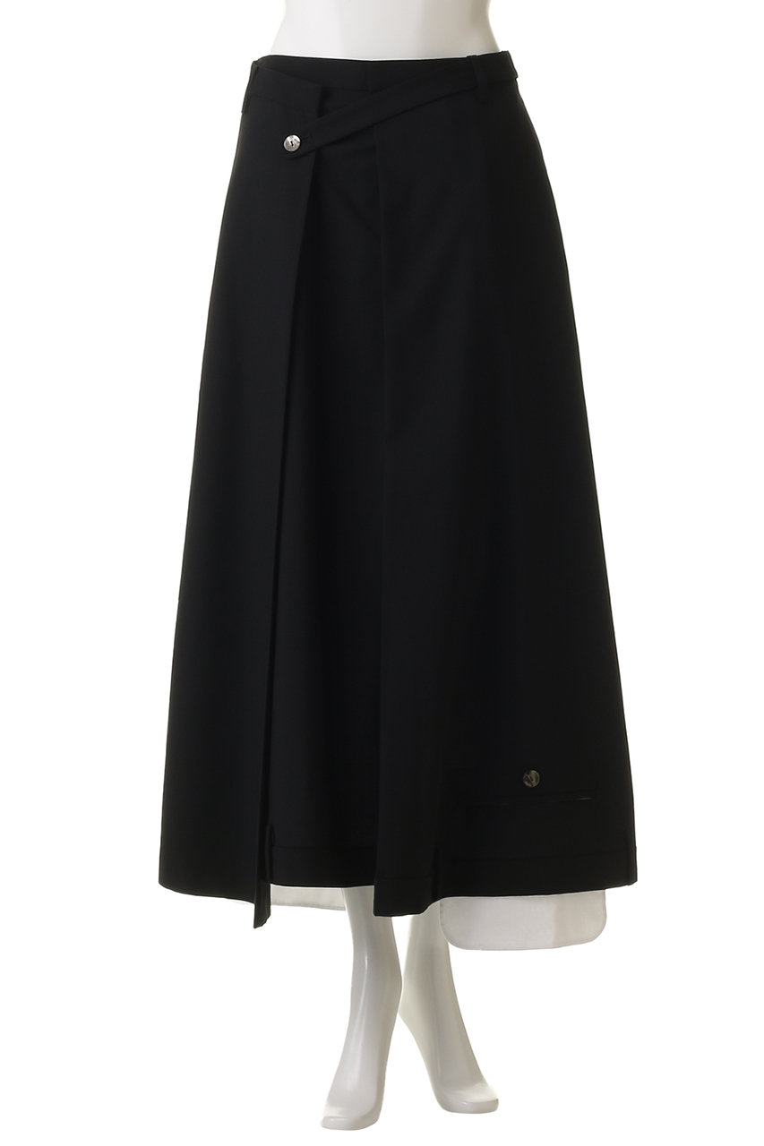 ENFOLD(エンフォルド)｜TROUSERS FLARE-SKIRT/スカート/ブラック の