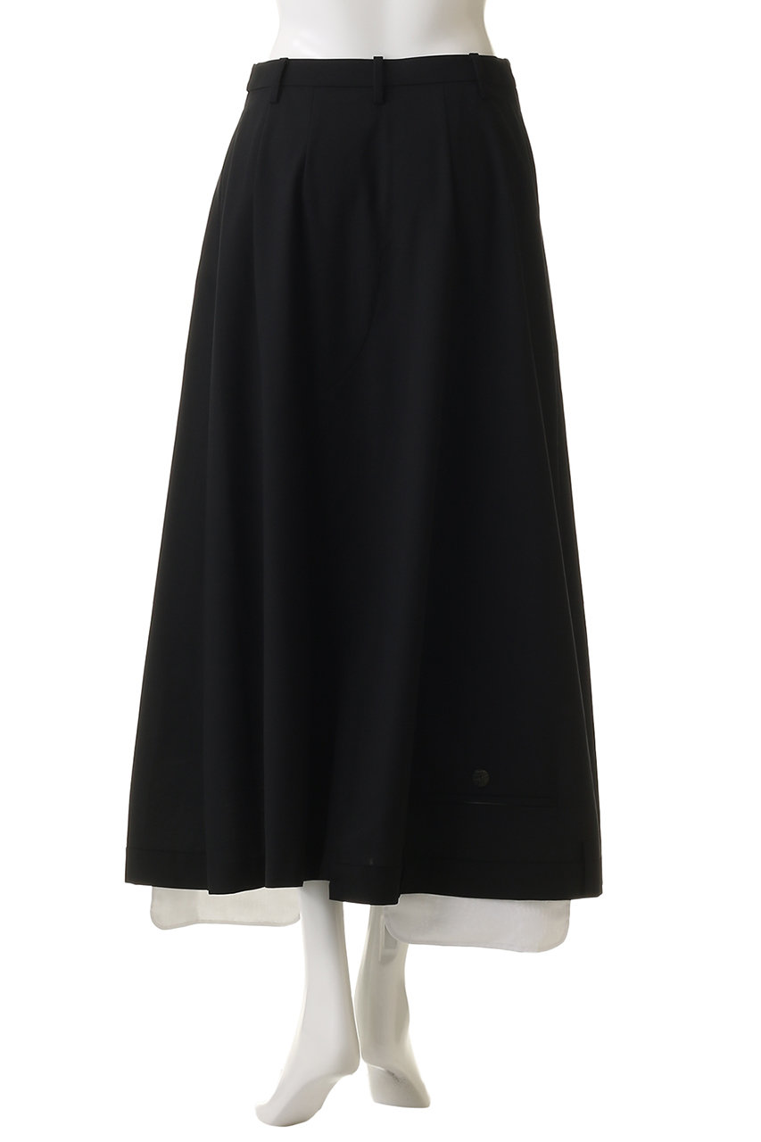 ENFOLD(エンフォルド)｜TROUSERS FLARE-SKIRT/スカート/ブラック の