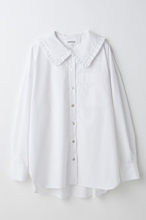 【2023/SS/定価3.8万】エンフォルド ENFOLD *スクエアフレンチシャツ*38白ホワイトブラウスレイヤード(33-2403-519)【61D42】 ENFOLD 【2023/SS/定価3.8万】エンフォルド *スクエアフレンチ