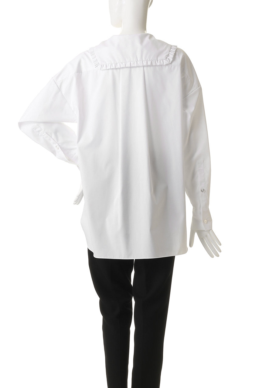 ENFOLD(エンフォルド)｜FRILL-COLLAR SHIRT/シャツ/ホワイト の