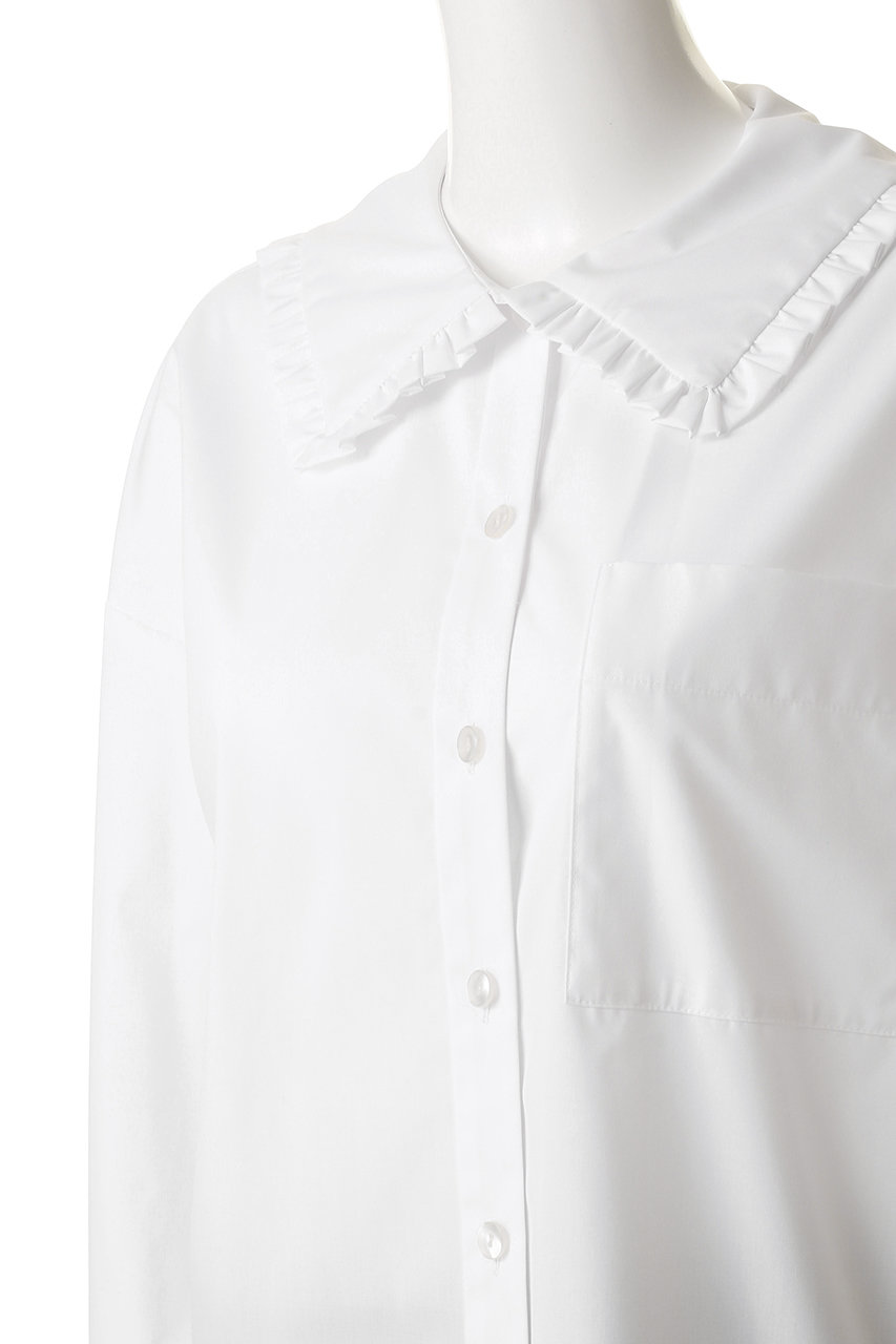 ENFOLD(エンフォルド)｜FRILL-COLLAR SHIRT/シャツ/ホワイト の