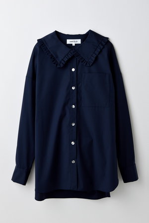 美品♡ エンフォルド オープンカラーシャツ ベルト 長袖シャツ グレー 38 セール】 オーガニックラフィーネル ボアインナー シャツ