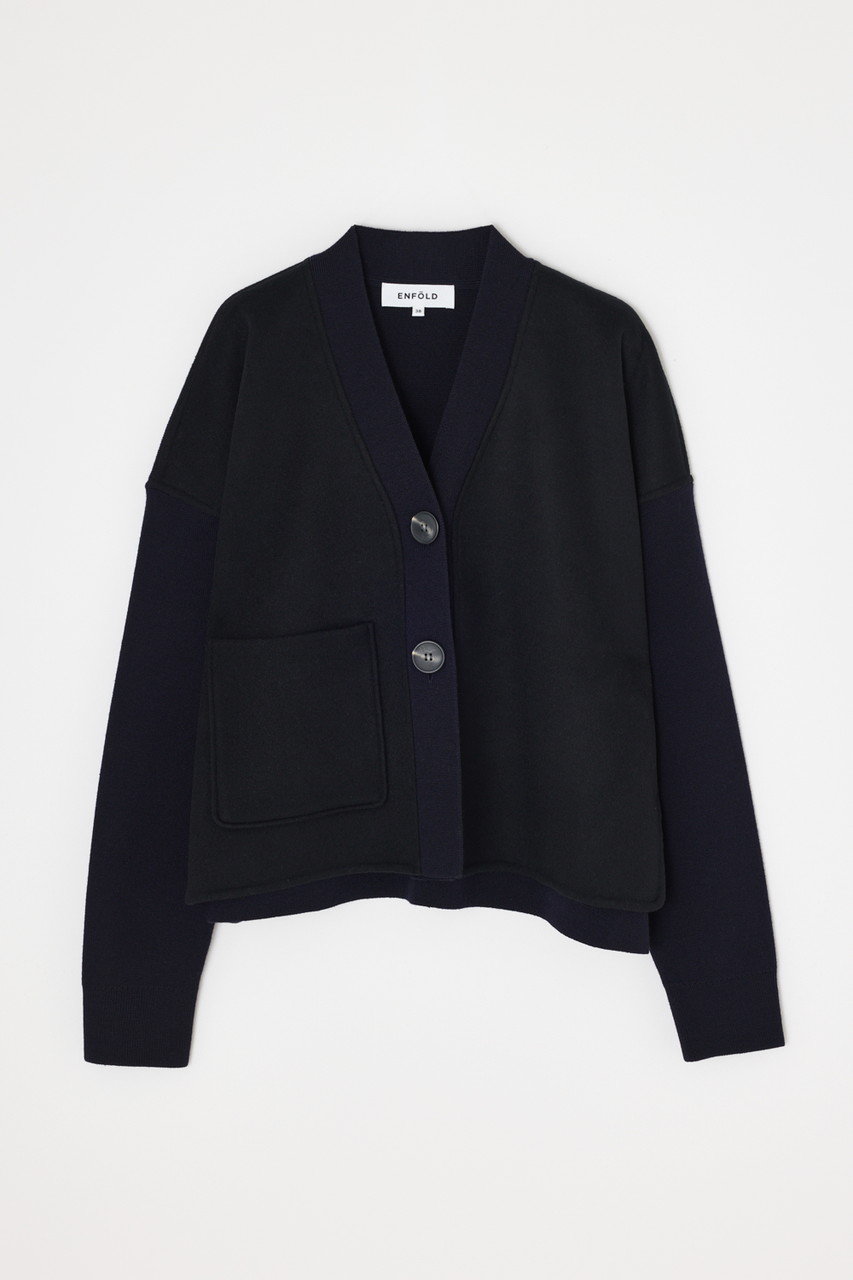ENFOLD KNIT×RIVER JACKET/ジャケット (ダークネイビー, 38) エンフォルド ELLE SHOP ENFOLD KNIT×RIVER JACKET/ジャケット (ダークネイビー, 38) エンフォルド ELLE SHOP