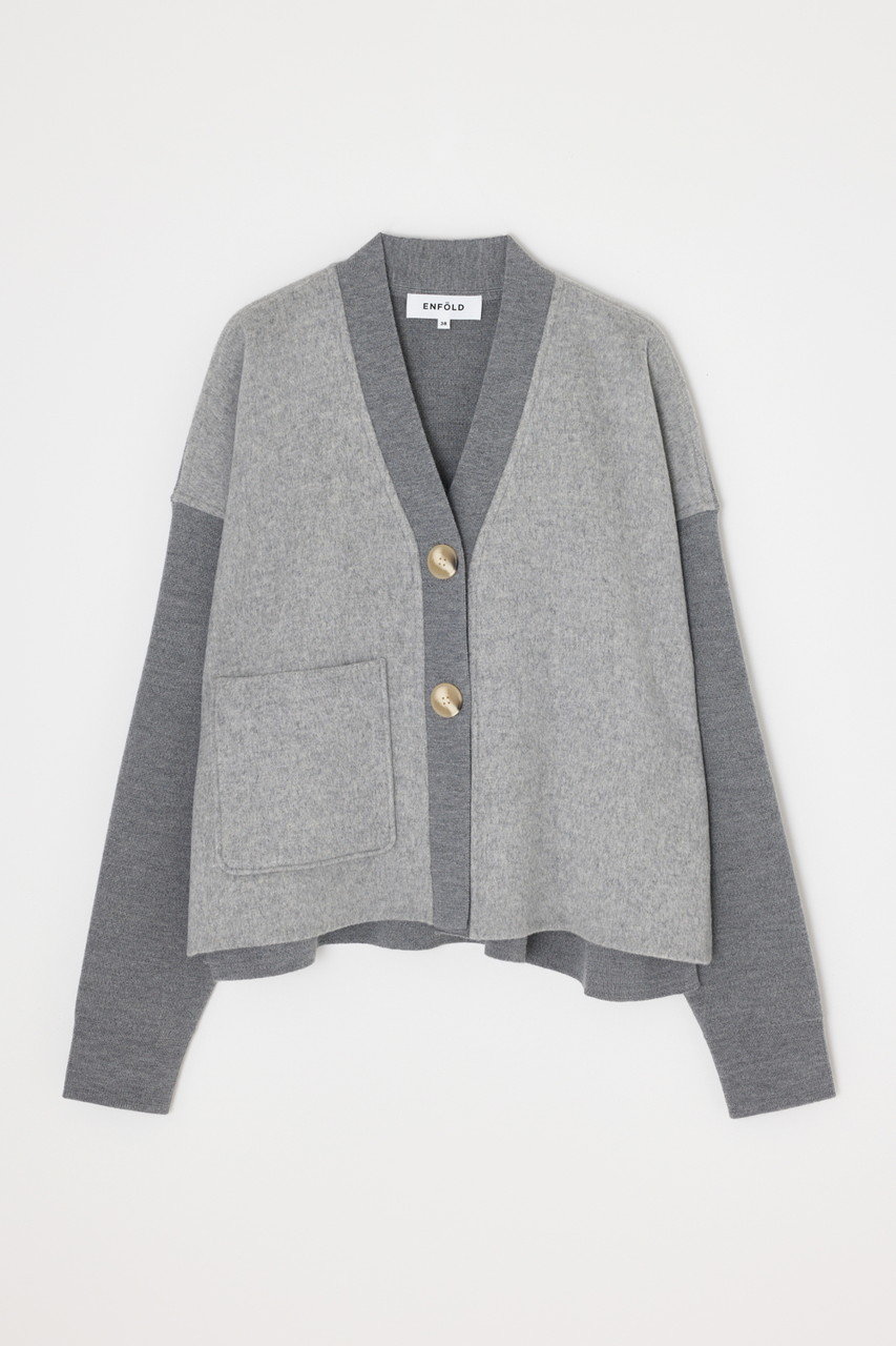 ENFOLD KNIT×RIVER JACKET/ジャケット (トップグレー, 38) エンフォルド ELLE SHOP ENFOLD KNIT×RIVER JACKET/ジャケット (トップグレー, 38) エンフォルド ELLE SHOP