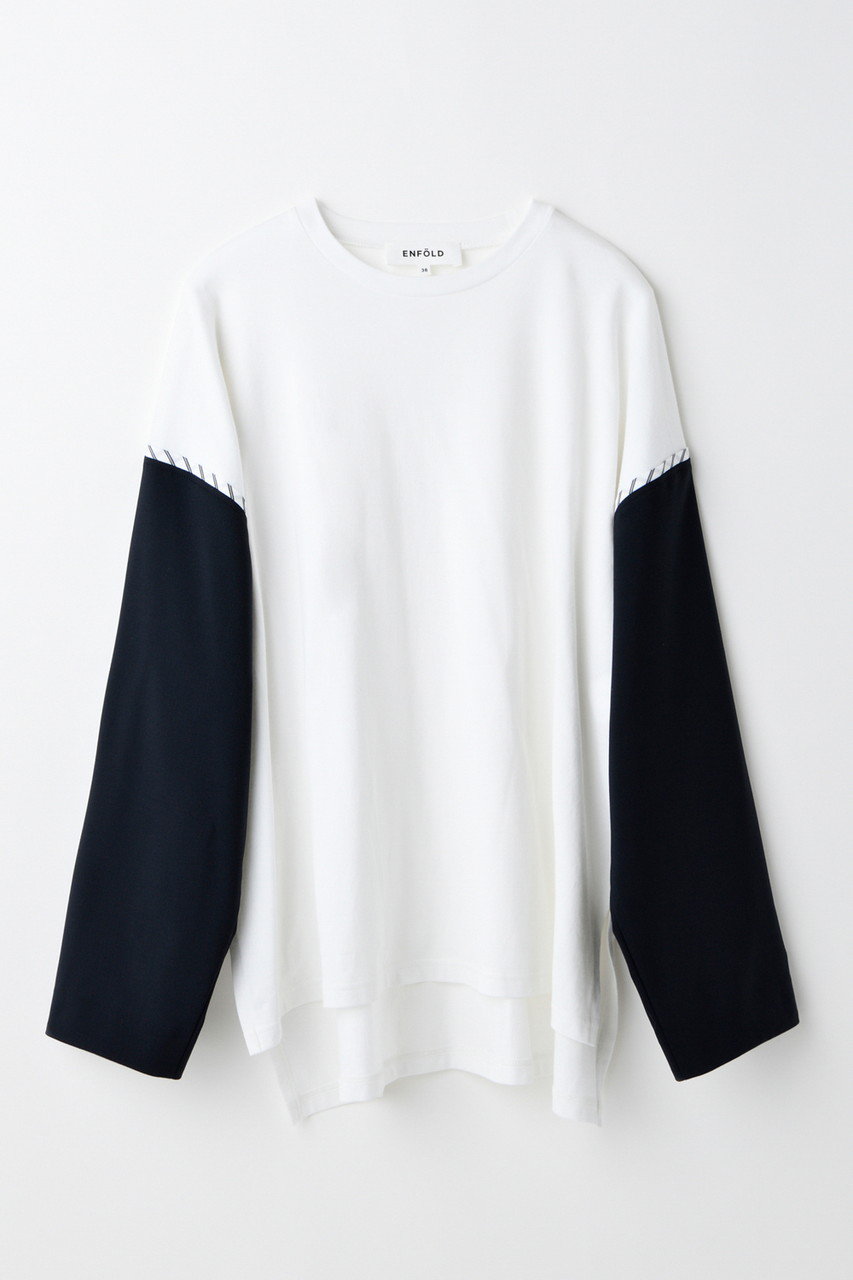 ENFOLD JACKT-SLEEVES LONG-T-SHIRT/Tシャツ (ホワイト, 38) エンフォルド ELLE SHOP ENFOLD JACKT-SLEEVES LONG-T-SHIRT/Tシャツ (ホワイト, 38) エンフォルド ELLE SHOP