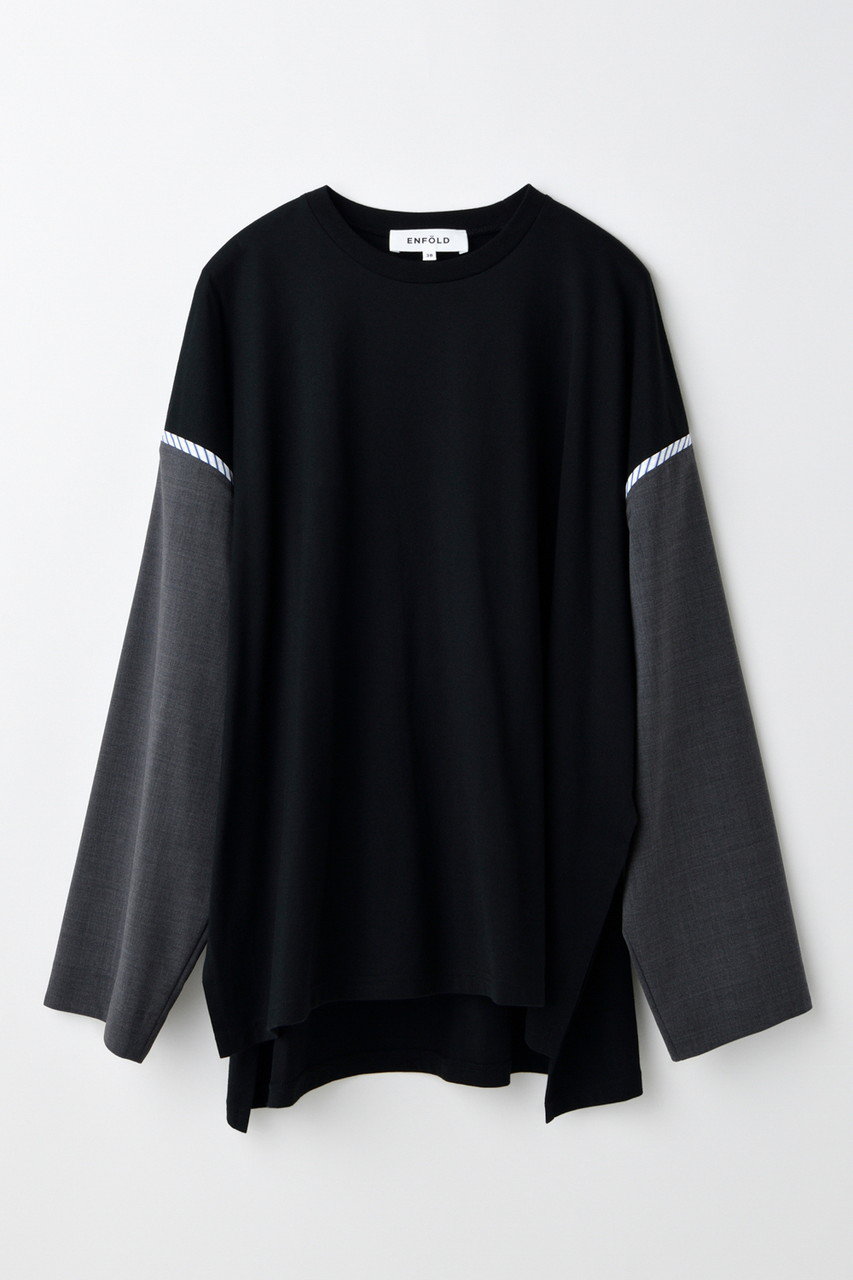 ENFOLD JACKT-SLEEVES LONG-T-SHIRT/Tシャツ (ブラック, 38) エンフォルド ELLE SHOP ENFOLD JACKT-SLEEVES LONG-T-SHIRT/Tシャツ (ブラック, 38) エンフォルド ELLE SHOP