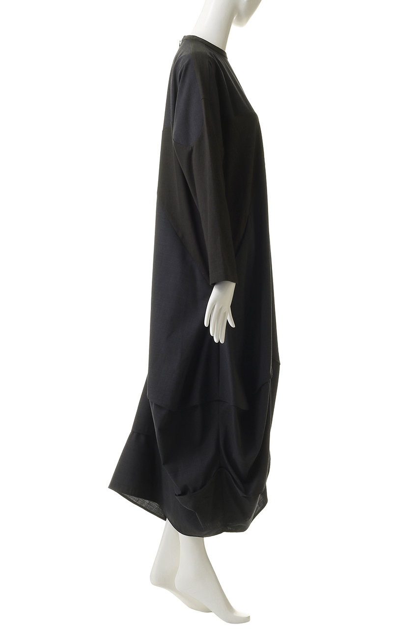 ENFOLD(エンフォルド)｜SILHOUETTE DOCKING DRESS ドレス/ダークグレー