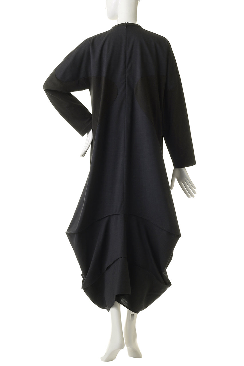 ENFOLD(エンフォルド)｜SILHOUETTE DOCKING DRESS ドレス/ダークグレー