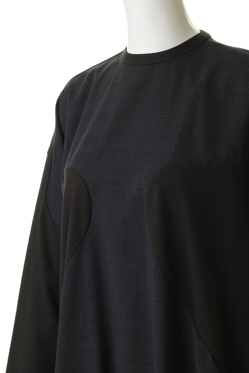 ENFOLD(エンフォルド)｜SILHOUETTE DOCKING DRESS ドレス/ダークグレー