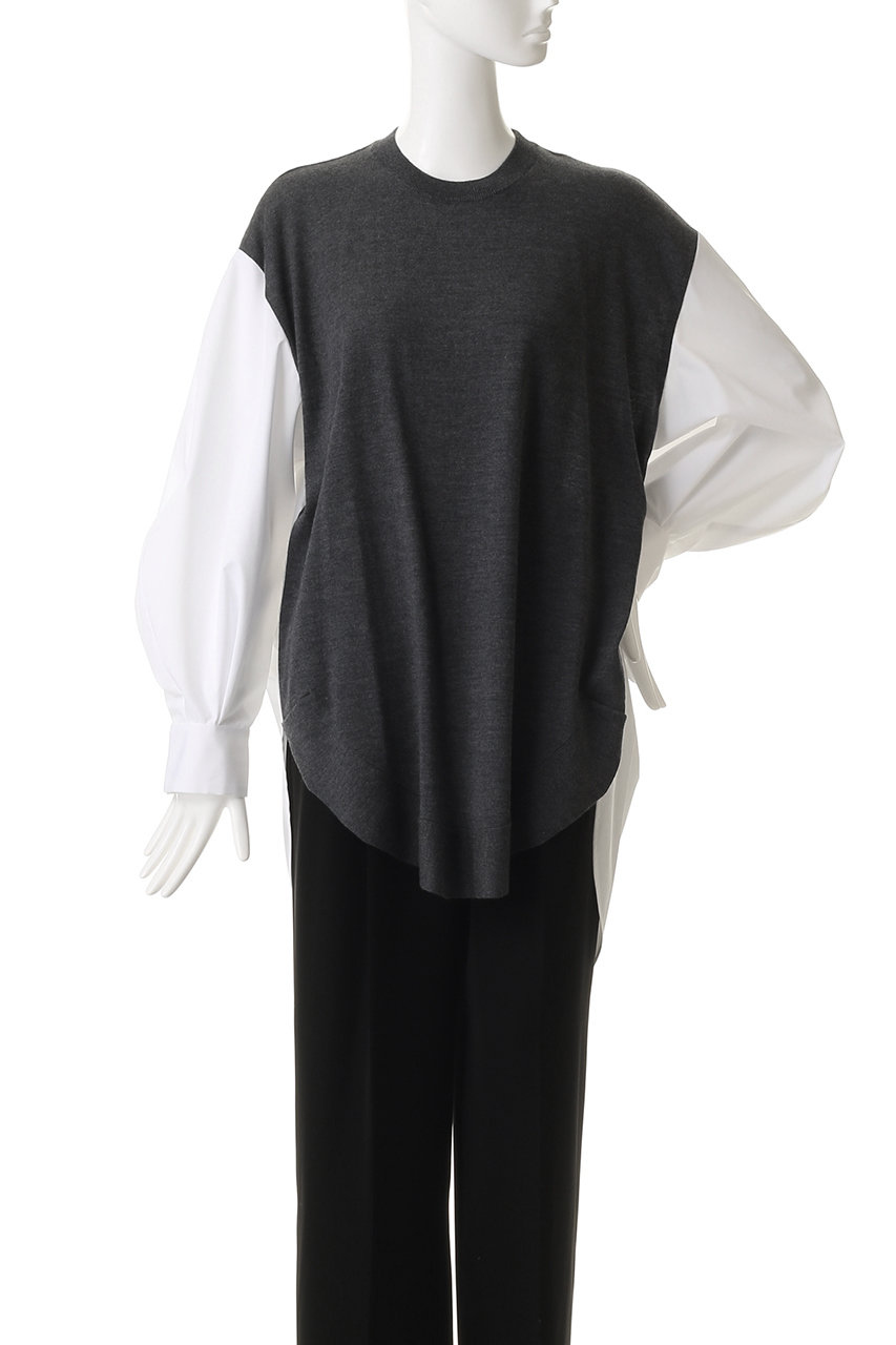 ENFOLD(エンフォルド)｜COMBI LONG SHIRT シャツ/ホワイト の