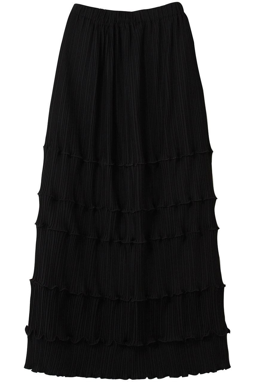 ENFOLD(エンフォルド)｜TIERED PLEATS SKIRT スカート/ブラック の通販