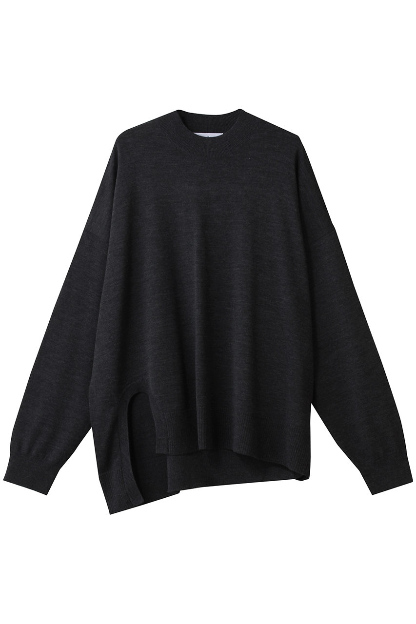 ENFOLD U SLIT BOX PULLOVER プルオーバー (チャコールグレー, 38) エンフォルド ELLE SHOP