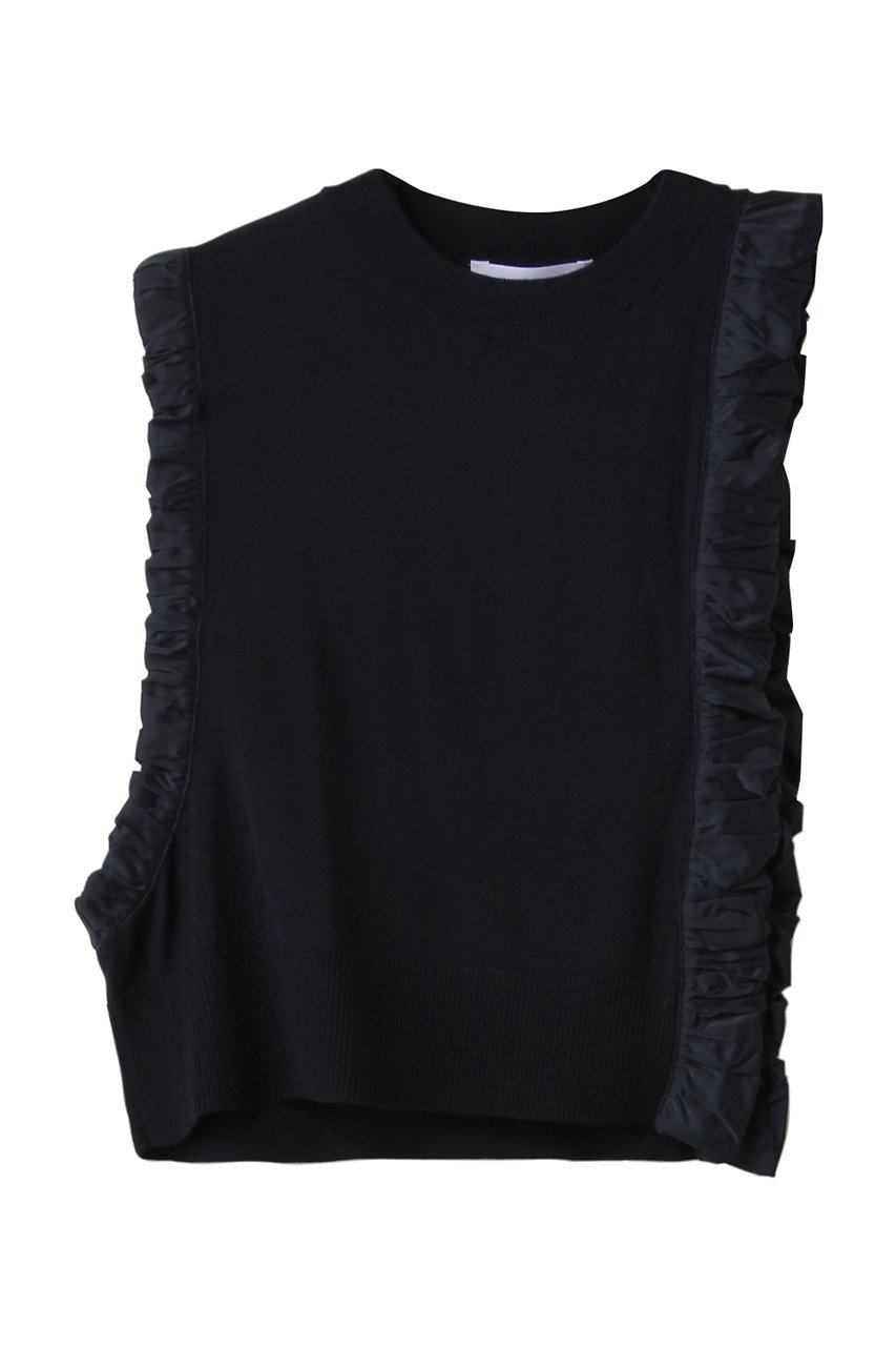 ENFOLD(エンフォルド)｜ASYMMETRY MINI VEST ベスト/ダークネイビー の