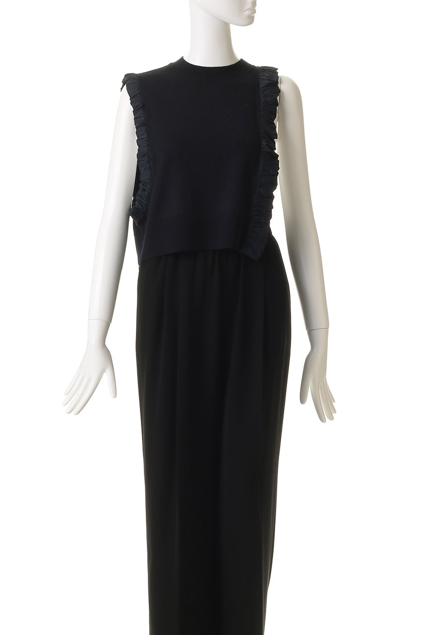 ENFOLD(エンフォルド)｜ASYMMETRY MINI VEST ベスト/ダーク