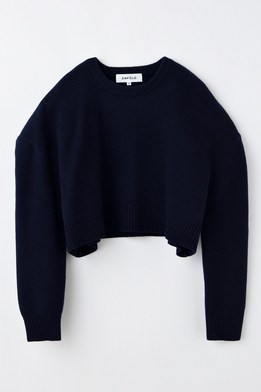 ENFOLD(エンフォルド)｜WIDE SHOULDER CROPPED PULLOVER プル