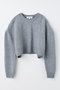 WIDE SHOULDER CROPPED PULLOVER プルオーバー エンフォルド/ENFOLD トップグレー