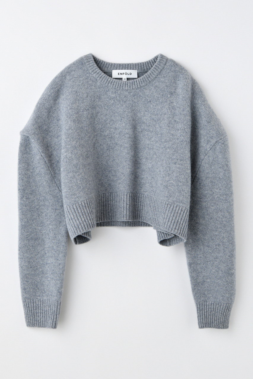 エンフォルド/ENFOLDのWIDE SHOULDER CROPPED PULLOVER プルオーバー(トップグレー/300IA170-1871)