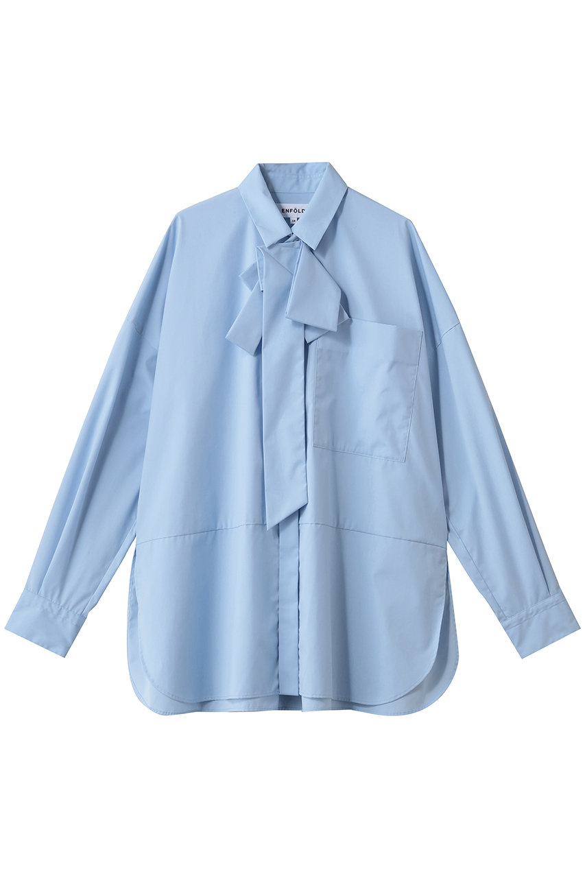 楽天ポイント還元】ENFOLD ASYMMETRY BOW-TIE SHIRT/シャツ (サックス