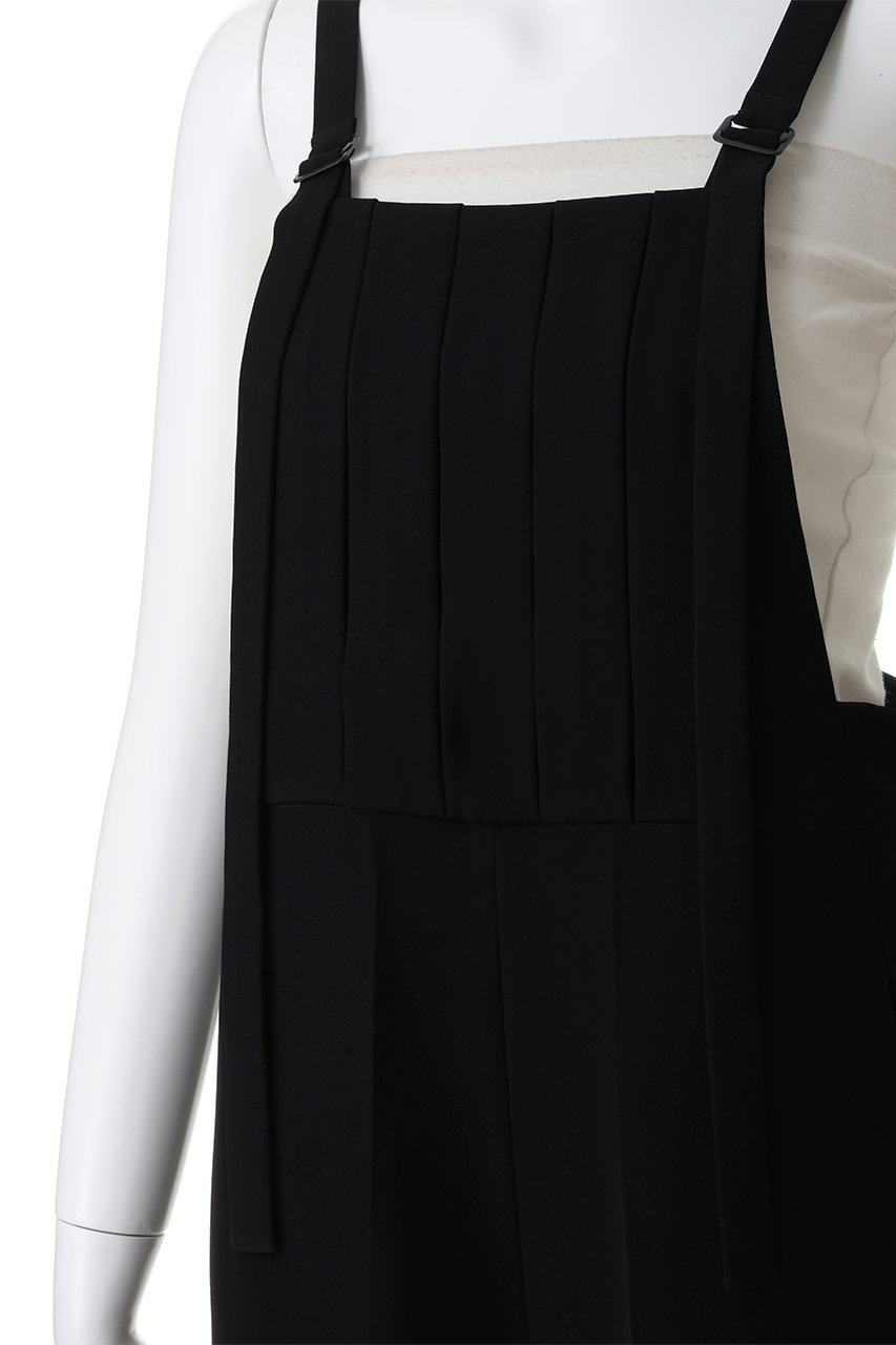 ENFOLD(エンフォルド)｜PEツイル エプロンサロペット/ブラック の通販