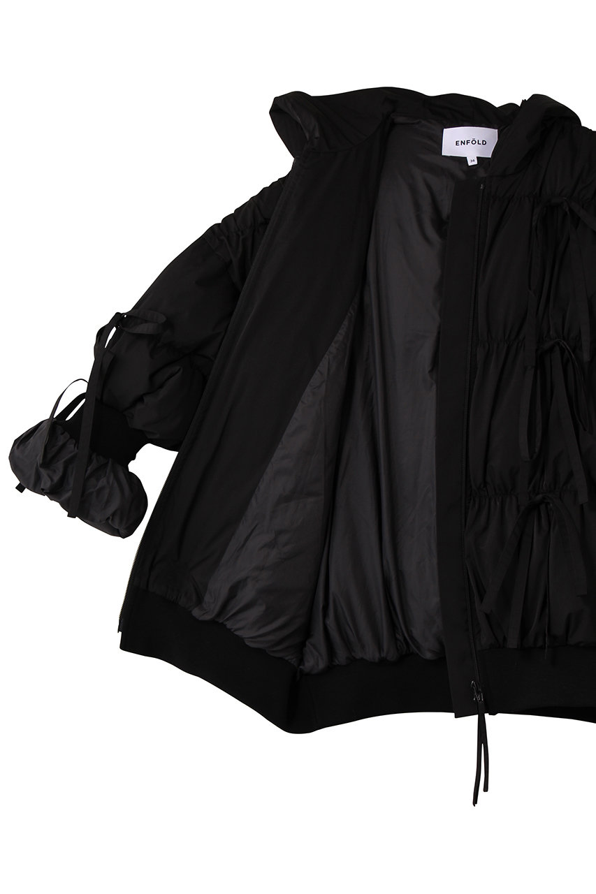 ENFOLD(エンフォルド)｜RIBBON DOWN-JACKET/ダウンジャケット/ブラック