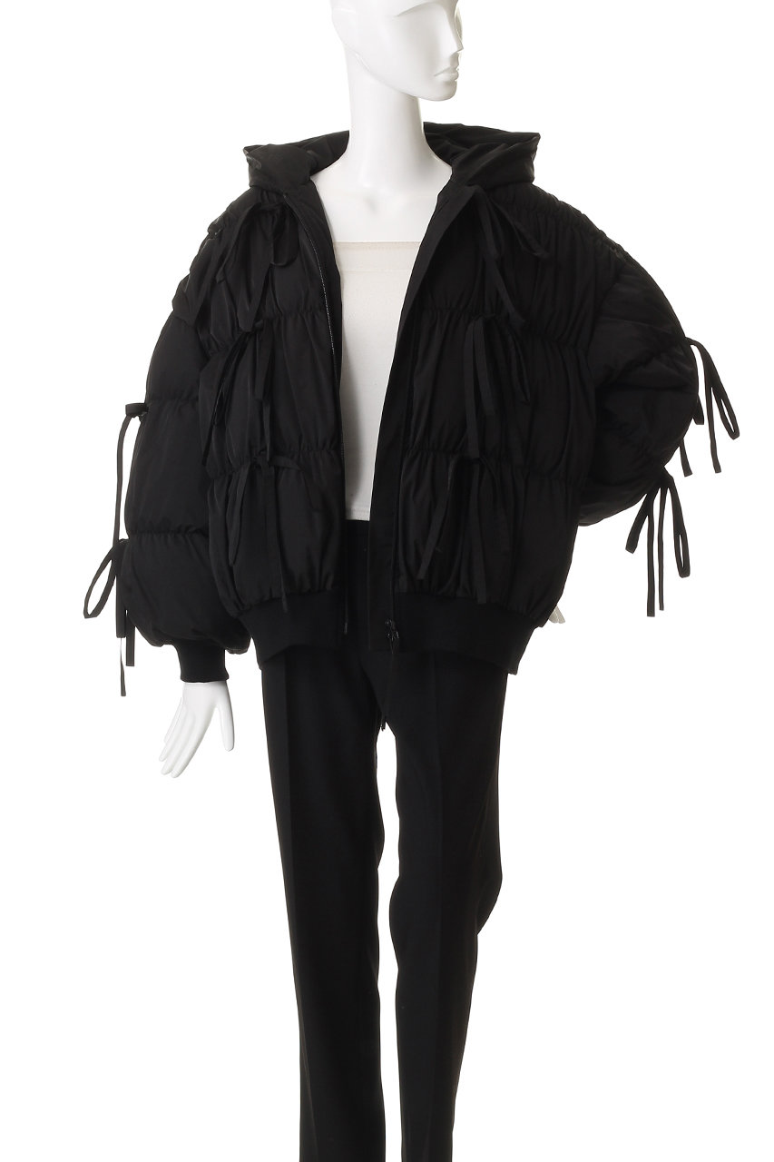 ENFOLD(エンフォルド)｜RIBBON DOWN-JACKET/ダウンジャケット/ブラック