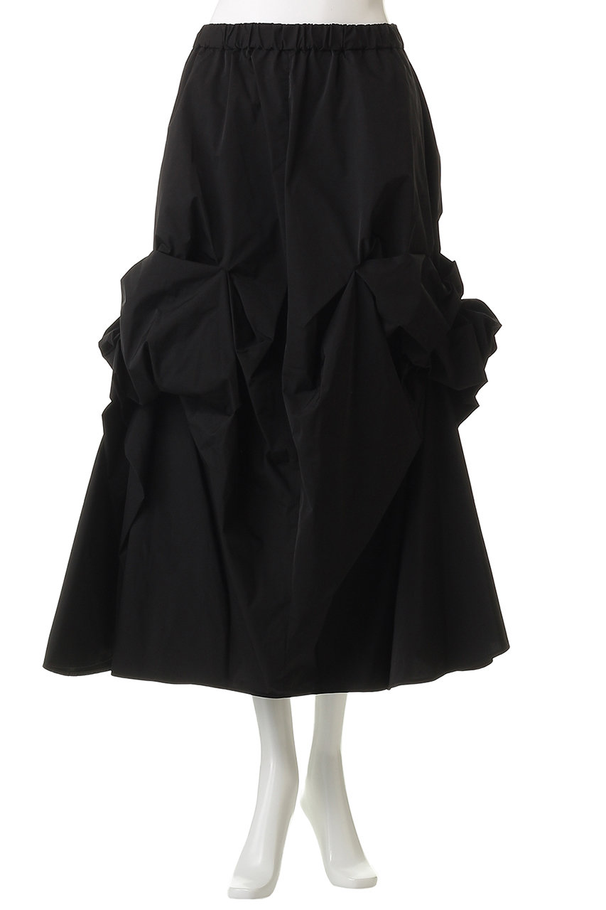 ENFOLD(エンフォルド)｜RIBBON TUCK SKIRT/スカート/ブラック の通販