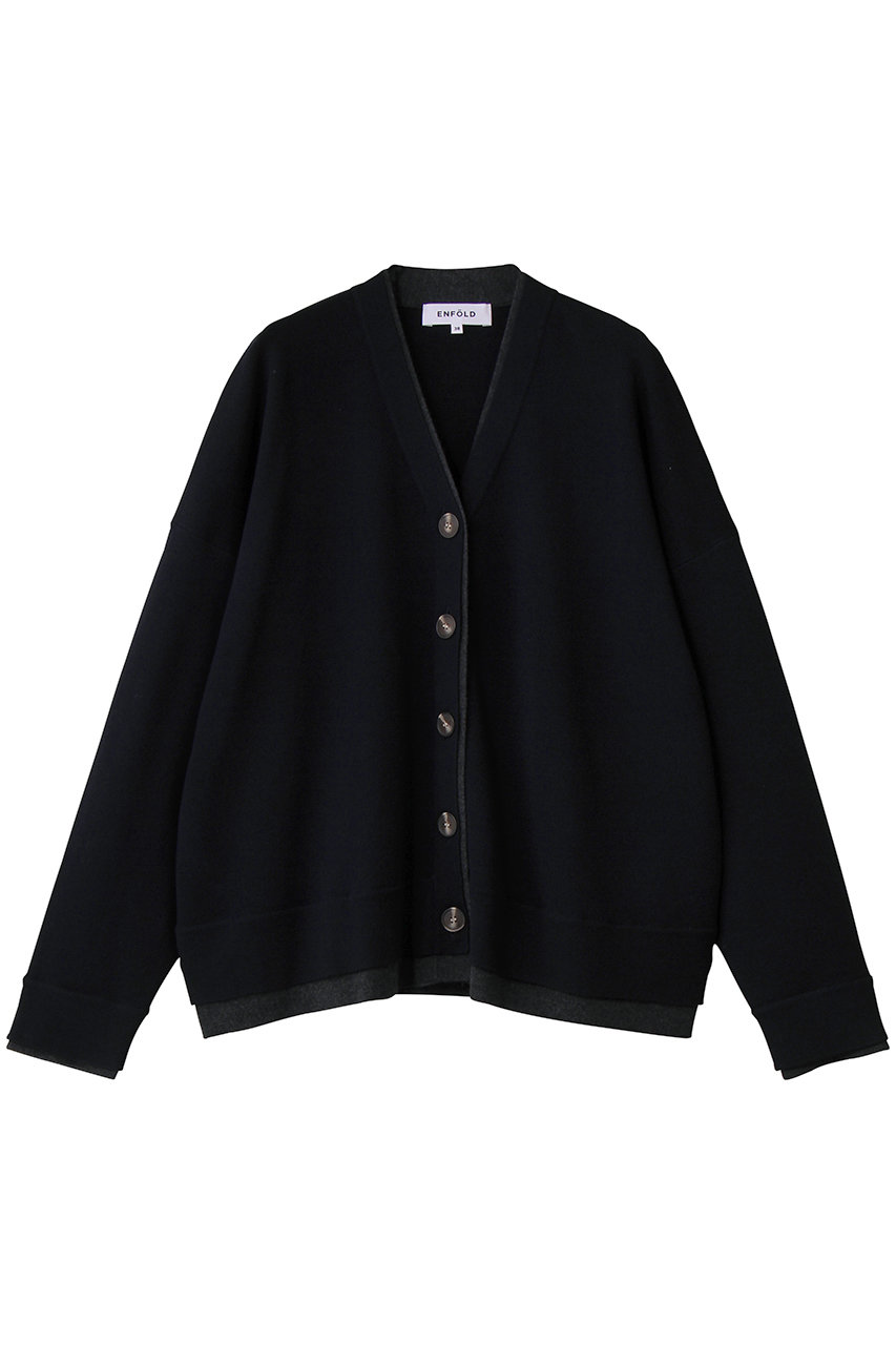 エンフォルド/ENFOLDのFAKE-LAYERED CARDIGAN/カーディガン(ダークネイビー/300IA270-2451)