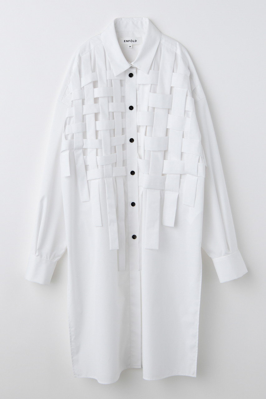ENFOLD GRID SHIRT/シャツ (ホワイト, 38) エンフォルド ELLE SHOP ENFOLD GRID SHIRT/シャツ (ホワイト, 38) エンフォルド ELLE SHOP