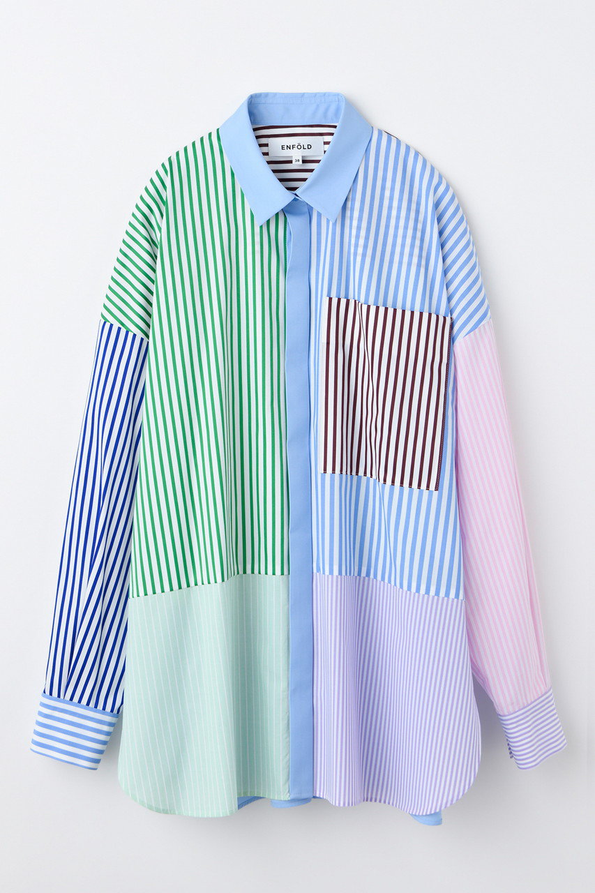 ENFOLD ミックスストライプオーバーシャツ ENFOLD ミックスストライプオーバーシャツ ENFOLD - ENFOLD