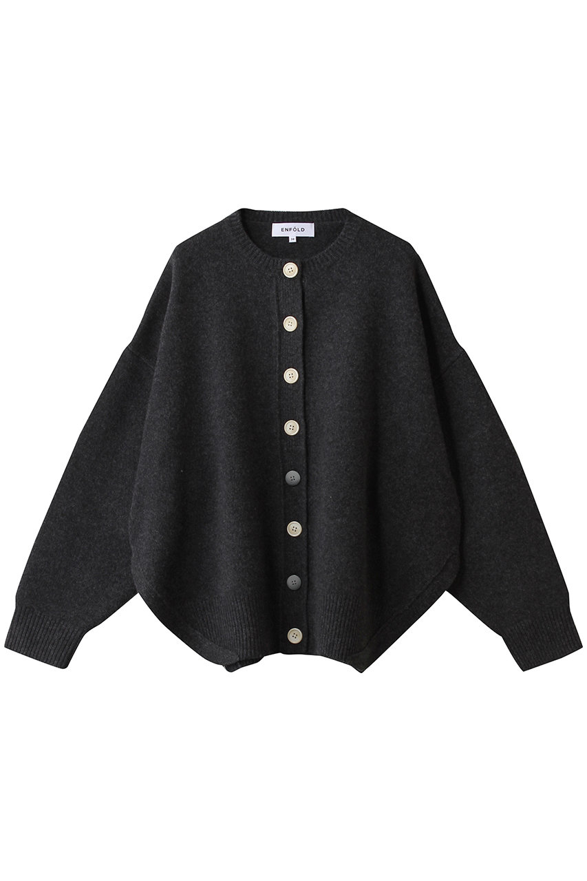 エンフォルド/ENFOLDのCIRCLE CARDIGAN(チャコールグレー/300IA270-2501)