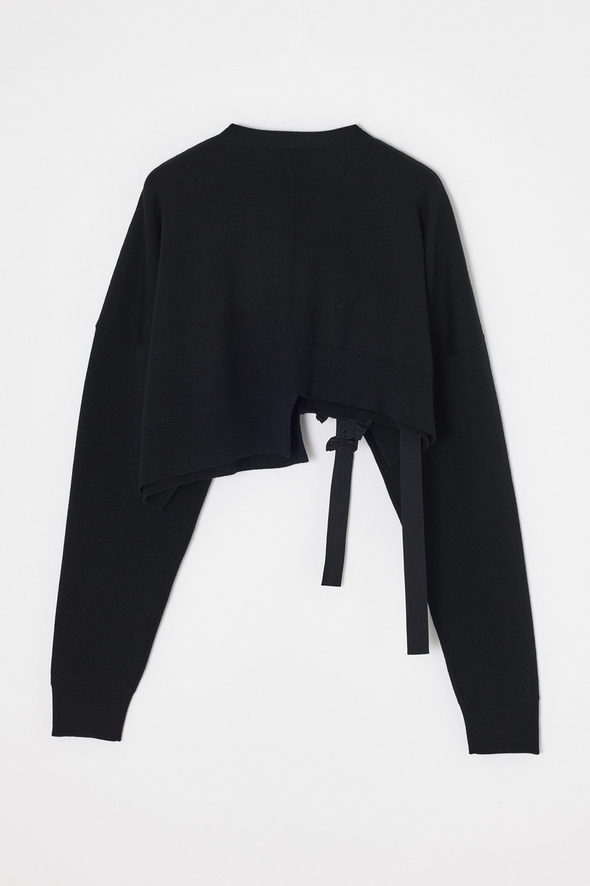 ENFOLD(エンフォルド)｜FRILL DECO CARDIGAN/ブラック の通販