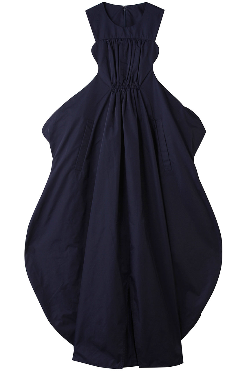 ENFOLD STOOL JUMPER-SKIRT (ダークブルー, 38) エンフォルド ELLE SHOP