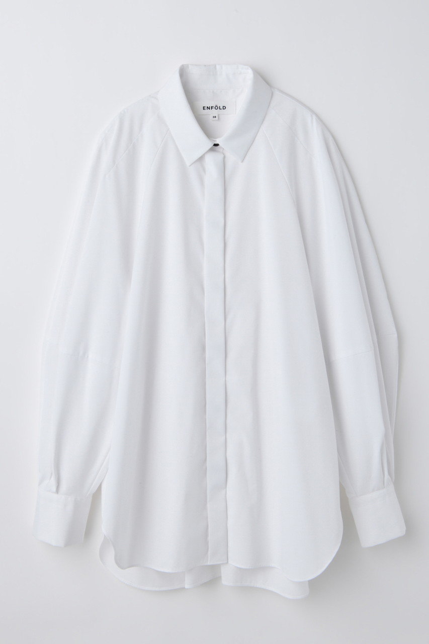 エンフォルド/ENFOLDのCIRCLE DORAPE SHIRT(ホワイト/300JS430-1061)