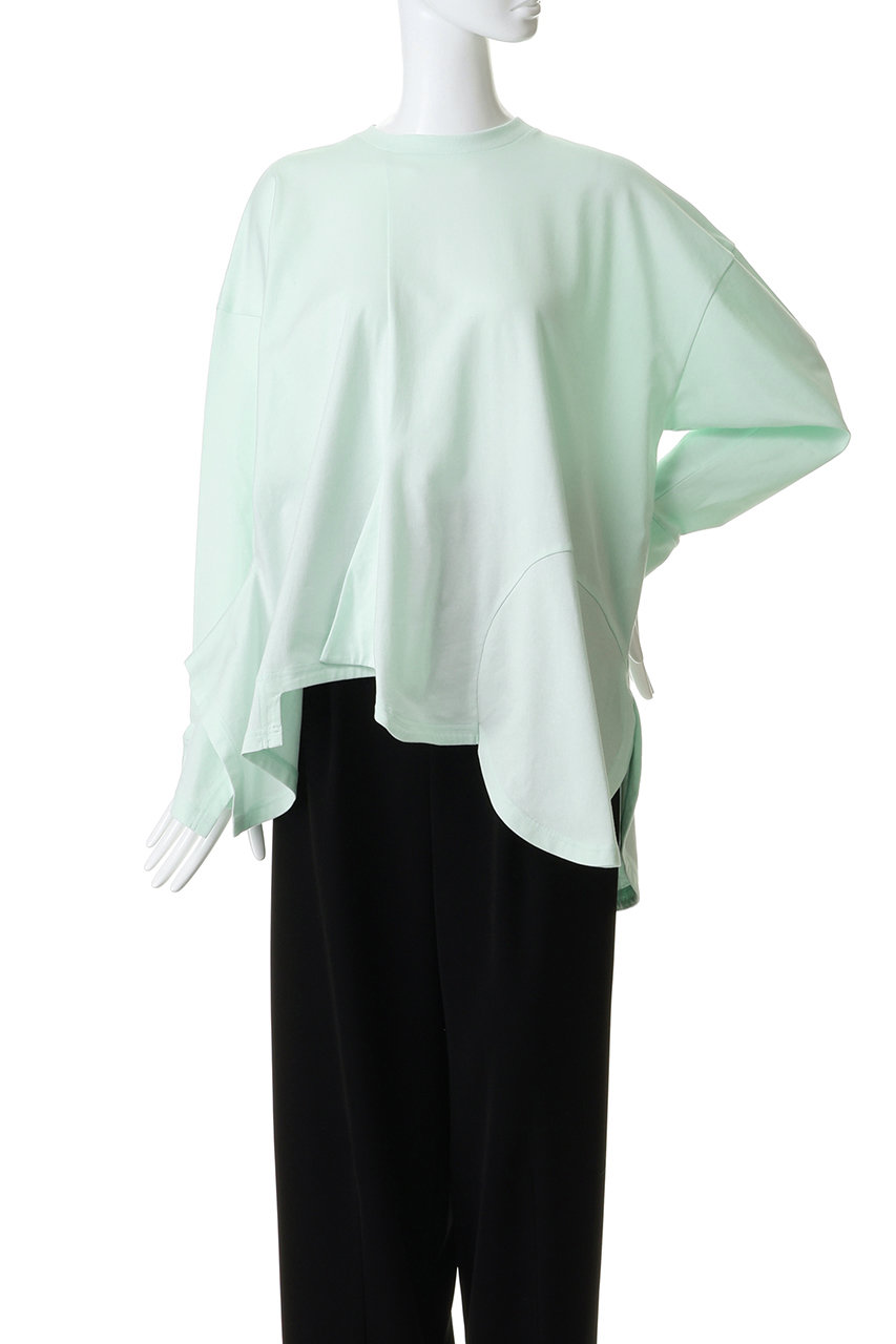 美品 ENFOLD モダン天竺 スクエアペプラム ロンT 白 エンフォルド ENFOLD(エンフォルド)｜【12/3 20:00販売開始】PLATE LONG-SLEEVE T