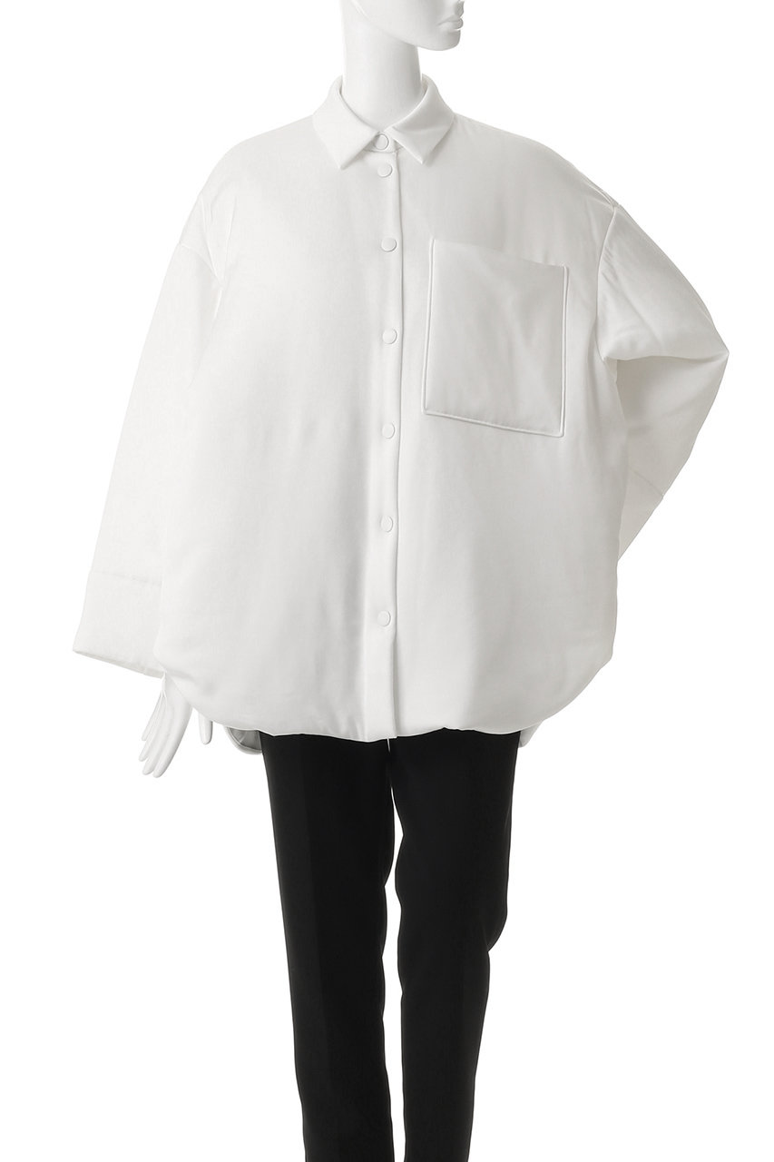 ENFOLD(エンフォルド)｜PADDING BIG SHIRT JACKET/ホワイト の通販