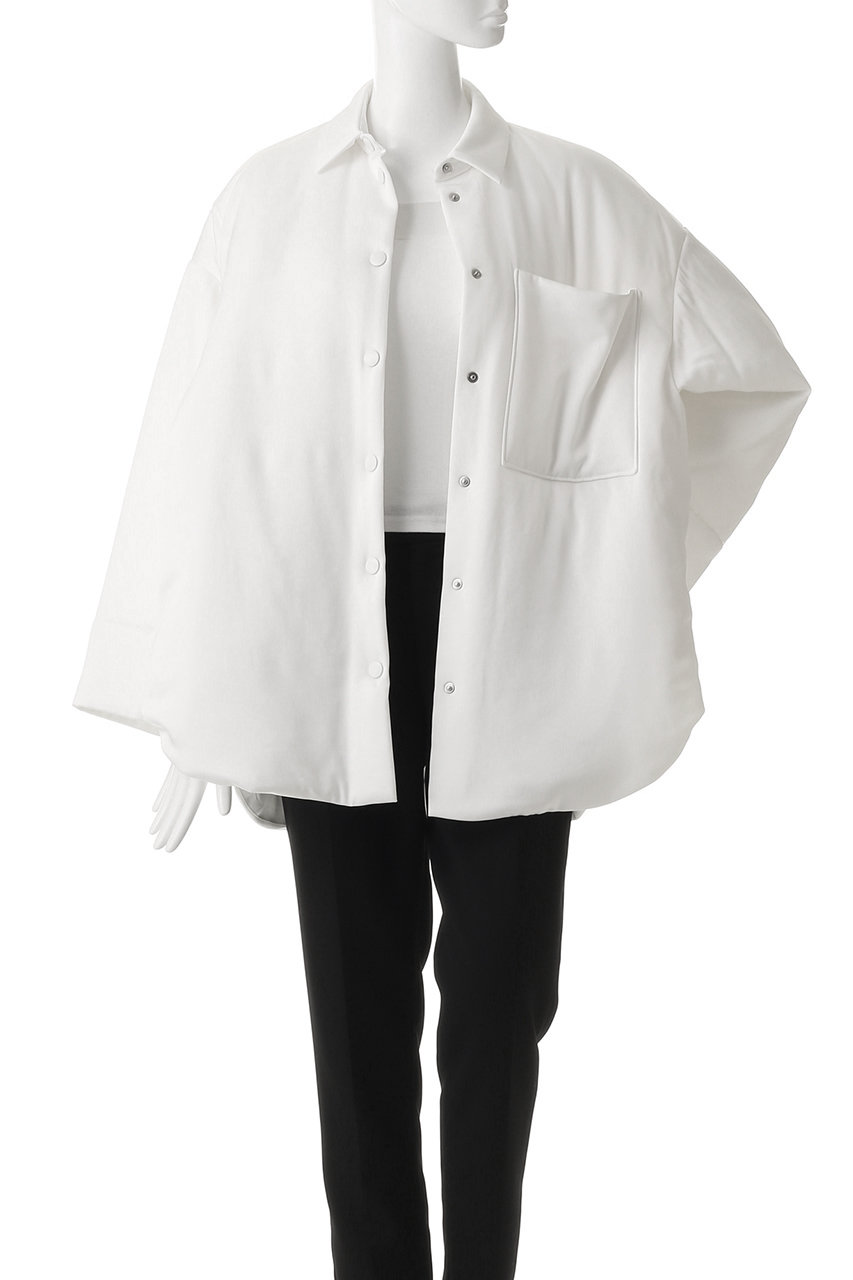 ENFOLD(エンフォルド)｜PADDING BIG SHIRT JACKET/ホワイト の通販