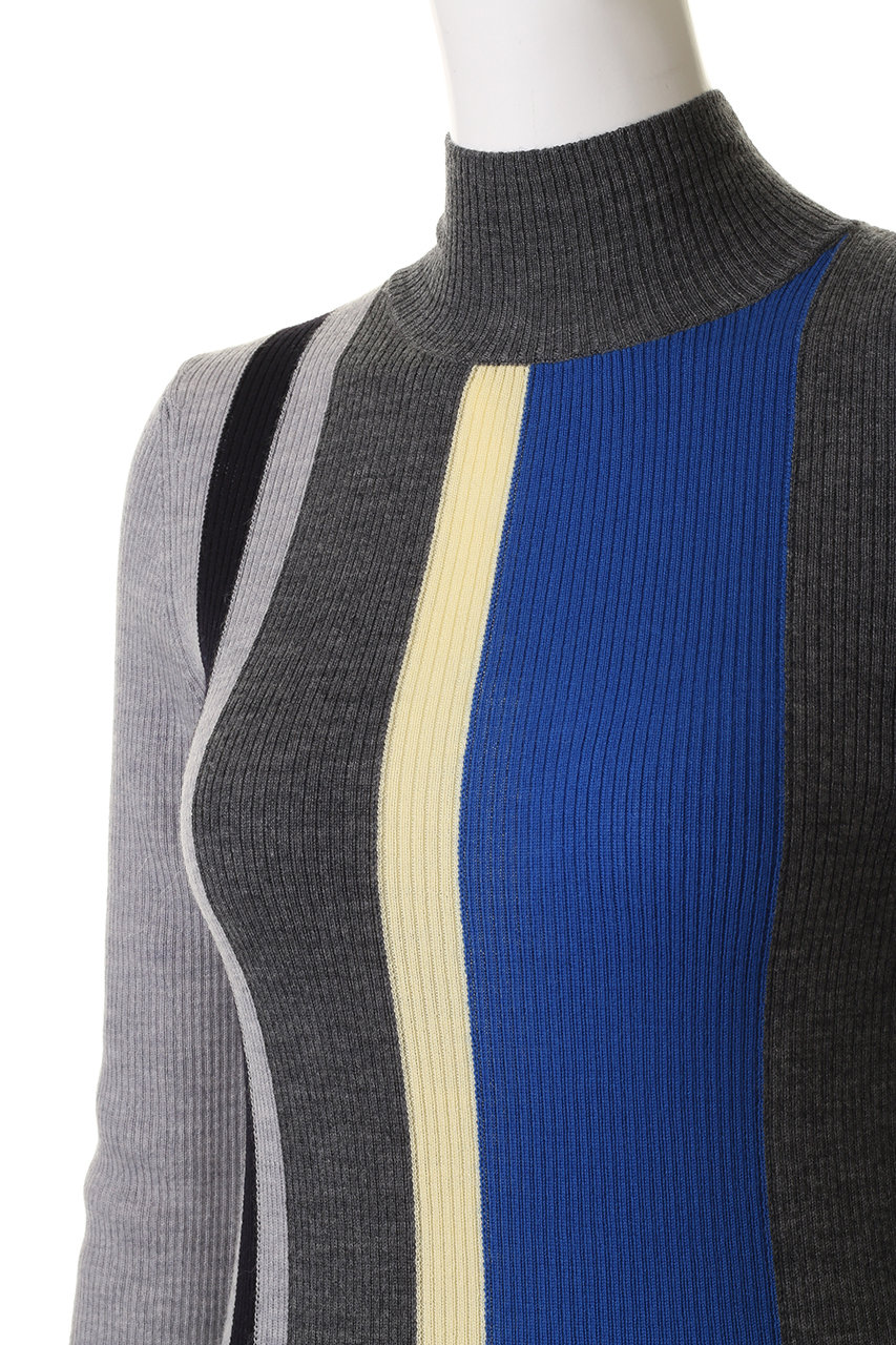 ENFOLD(エンフォルド)｜STRIPE RIB PULLOVER/レッド の通販｜ELLESHOP