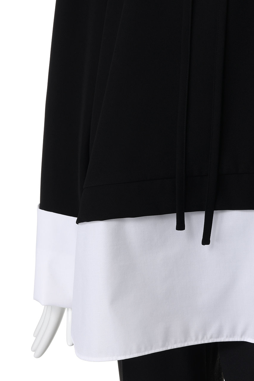 ENFOLD(エンフォルド)｜DOUBLE CUFFS BOX PULLOVER/ブラック の通販