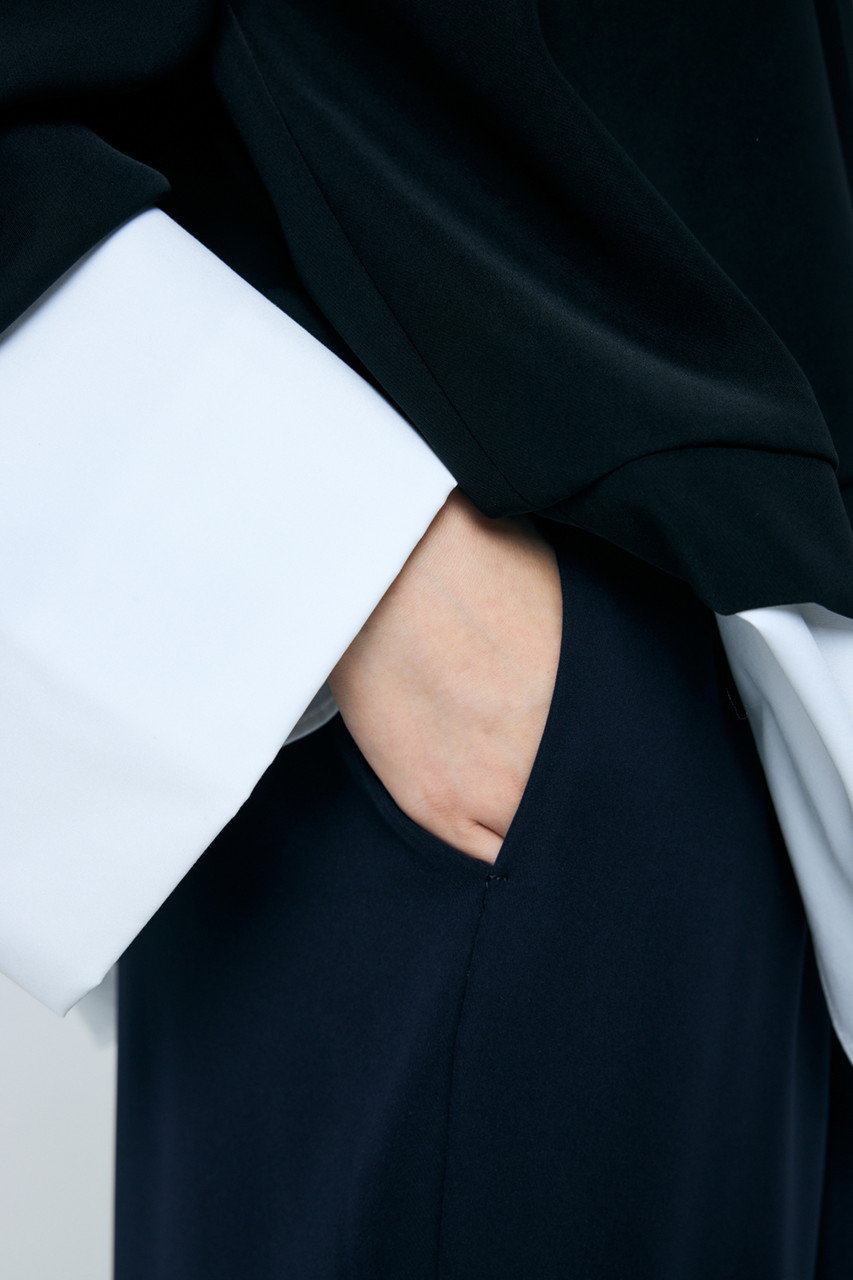 ENFOLD(エンフォルド)｜TAPERED WIDE PANTS/ブラック の通販｜ELLESHOP