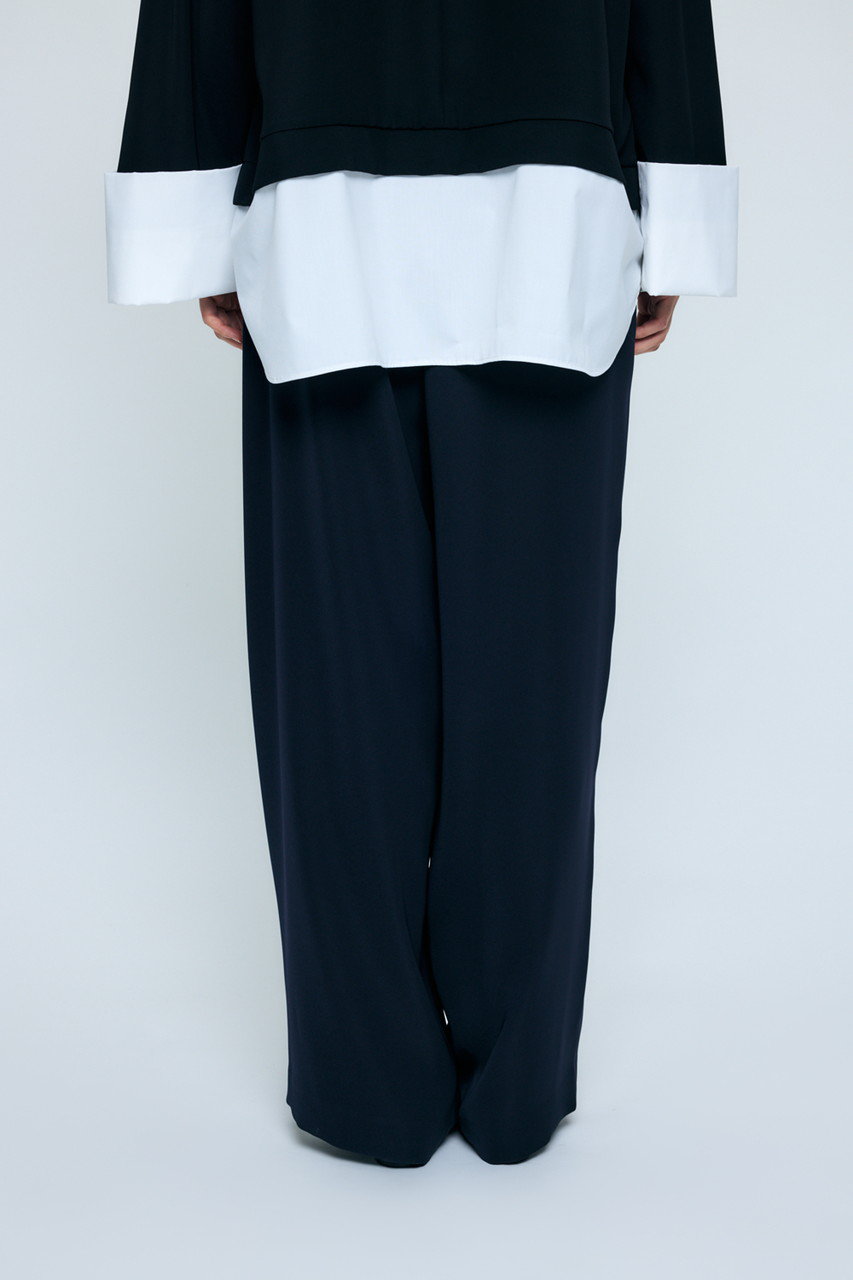 ENFOLD(エンフォルド)｜TAPERED WIDE PANTS/ブラック の通販｜ELLESHOP
