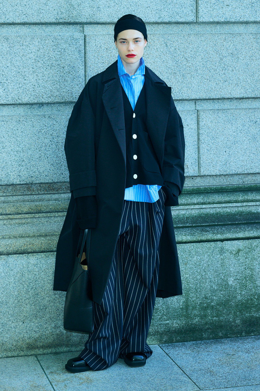 ENFOLD(エンフォルド)｜RELAX ELASTIC WIDE-TROUSERS/ダークネイビー