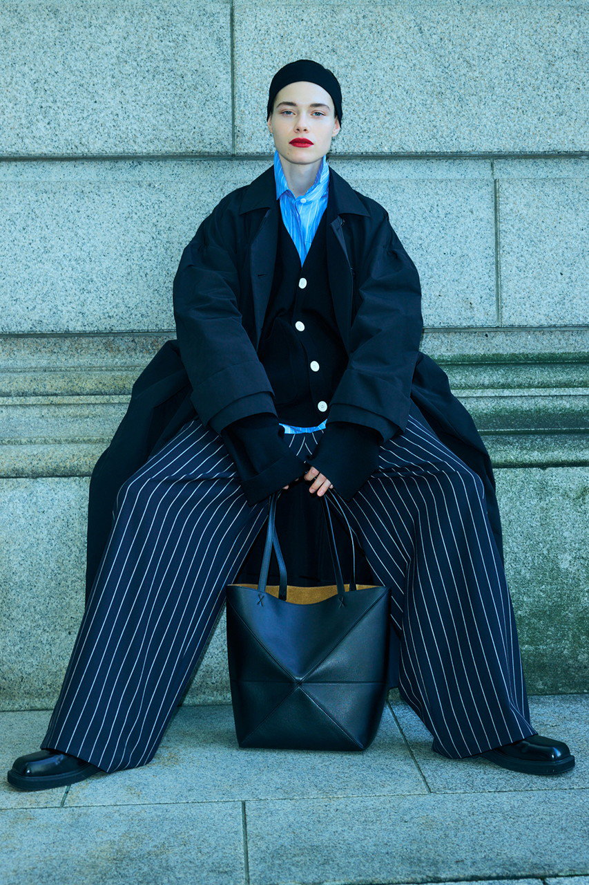 ENFOLD エンフォルド セットアップ　ダークネイビー ENFOLD(エンフォルド)｜RELAX ELASTIC WIDE-TROUSERS/ダークネイビー