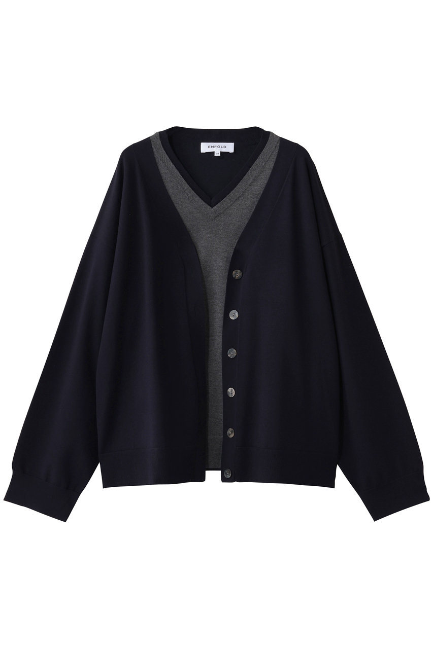 エンフォルド/ENFOLDのCLASSIC LAYERED PULLOVER(ダークネイビー/300JS270-0261)