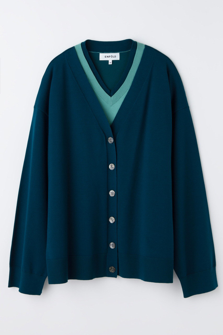 エンフォルド/ENFOLDのCLASSIC LAYERED PULLOVER(ターコイズ/300JS270-0261)