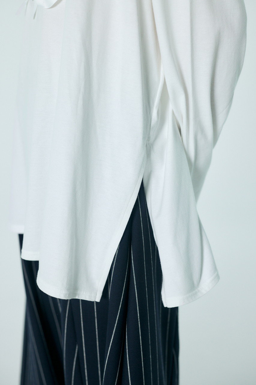 カットソー(長袖+七分) ENFOLD CUTLERY MOTIF LONG-SLEEVE T-SHIRT ENFOLD(エンフォルド)｜CUTLERY MOTIF LONG-SLEEVE T-SHIRT/ホワイト
