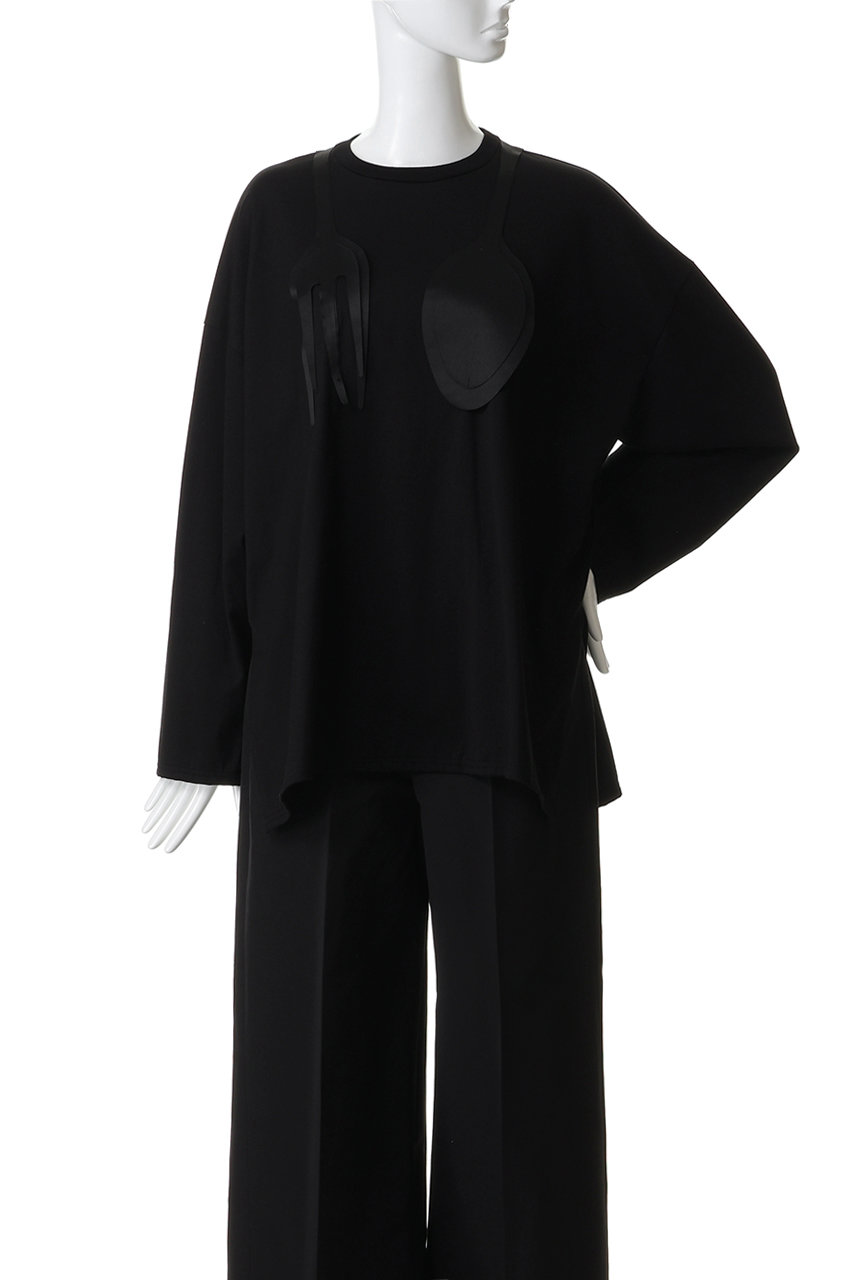 カットソー(長袖+七分) ENFOLD CUTLERY MOTIF LONG-SLEEVE T-SHIRT ENFOLD(エンフォルド)｜CUTLERY MOTIF LONG-SLEEVE T-SHIRT/ホワイト