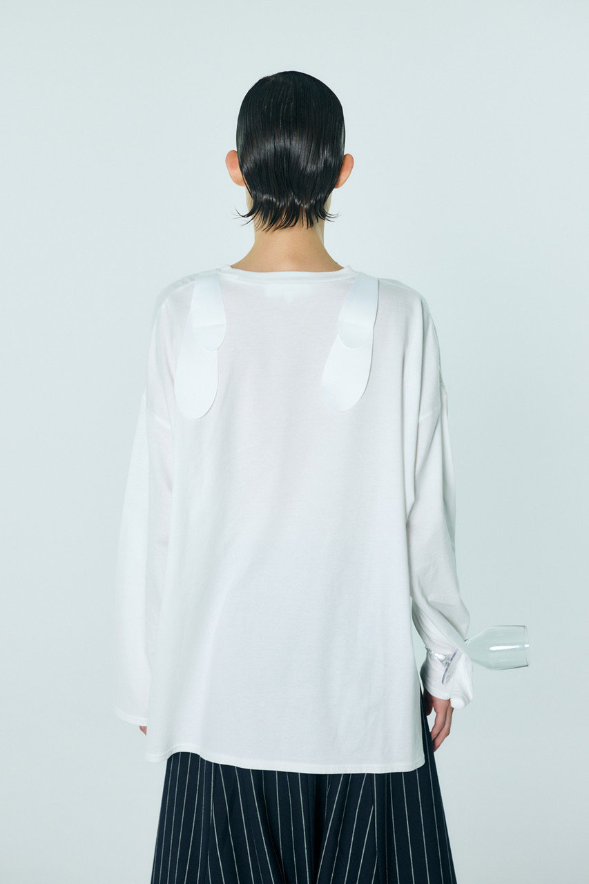 カットソー(長袖+七分) ENFOLD CUTLERY MOTIF LONG-SLEEVE T-SHIRT ENFOLD(エンフォルド)｜CUTLERY MOTIF LONG-SLEEVE T-SHIRT/ホワイト