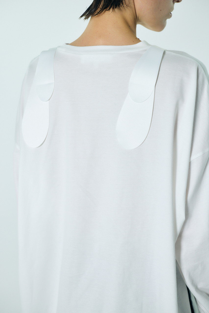 2025SS エンフォルド ENFOLD GATHER MOTIF LONG-SLEEVES T-SHIRT デザイン Tシャツ 38｜ホワイト【2400014786590】 GATHER MOTIF LONG－SLEEVES T－SHIRT