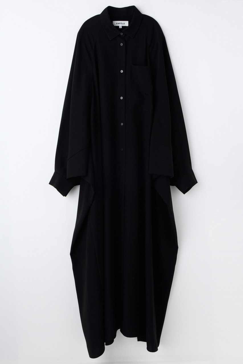 エンフォルド/ENFOLDのCIRCLE TUCK DRESS(ブラック/300JS233-0481)